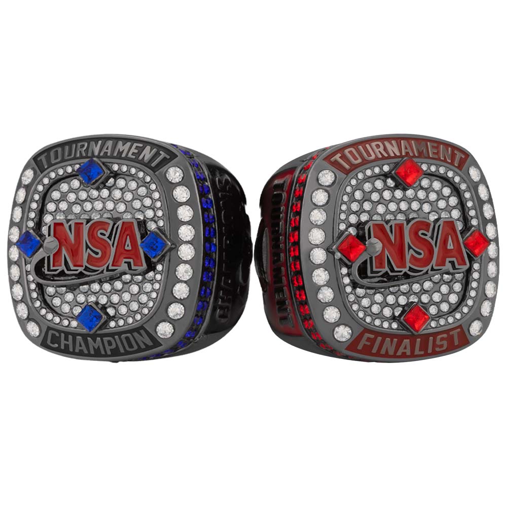 NSA Gun Metal Red/Blue Tournament Ring