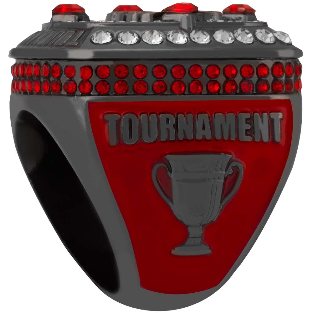 NSA Gun Metal Red/Blue Tournament Ring - Image 4