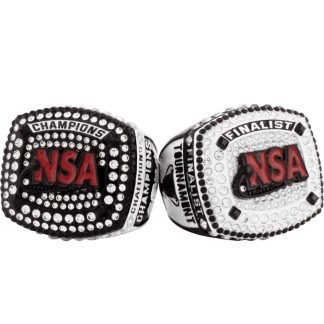 NSA Four Diamond Black & White Ring